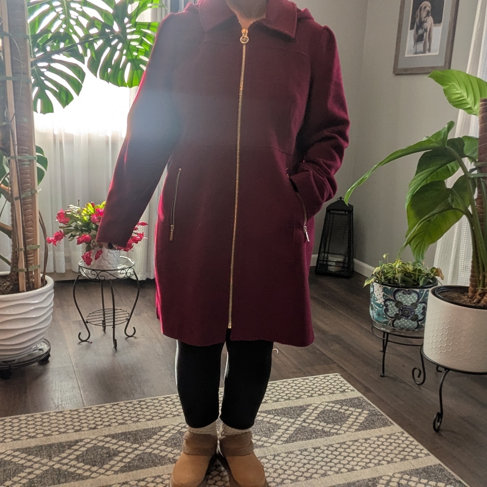 Michael Kors Deep Red Trench Coat